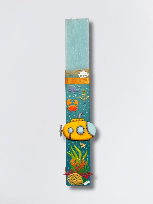 yellow submarine easter candle λαμπάδα χειροποιητη πασχαλινη λαμπαδα υποβρυχιο βυθός